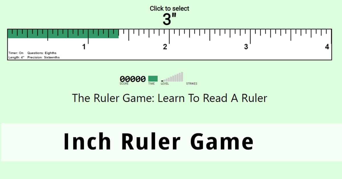 The Ruler Game Learn To Read A Standard English Ruler