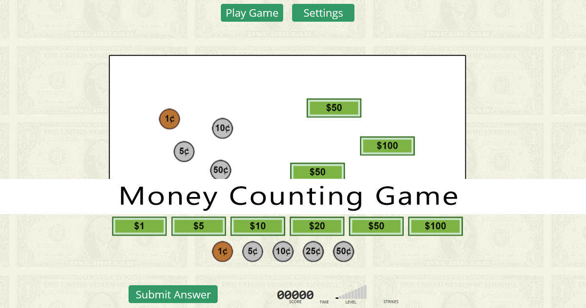 The Money Counting Game - Learn to Count Money